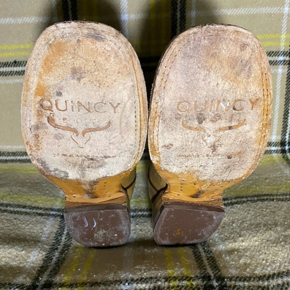 Quincy Boots Kids Leather Cowboy with Embroidered Floral Design - Picture 3 of 10